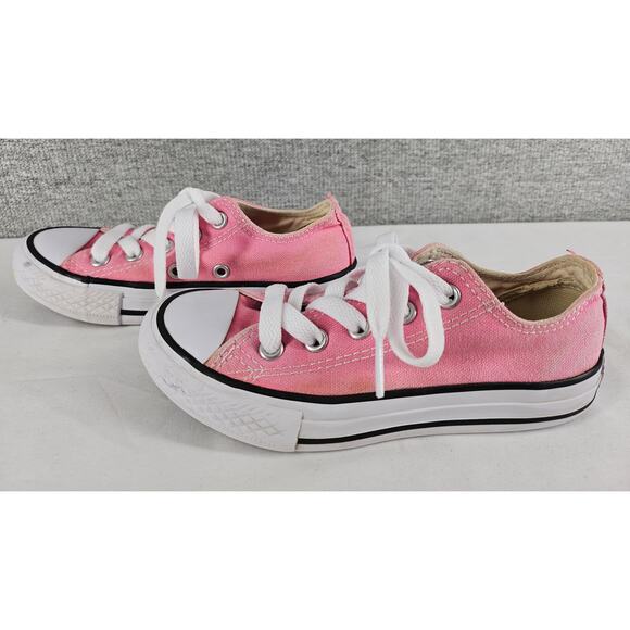 CONVERSE ALL STAR YOUTH PINK LOW TOP CHUCK TAYLOR SNEAKERS SIZE 11 - Picture 2 of 11